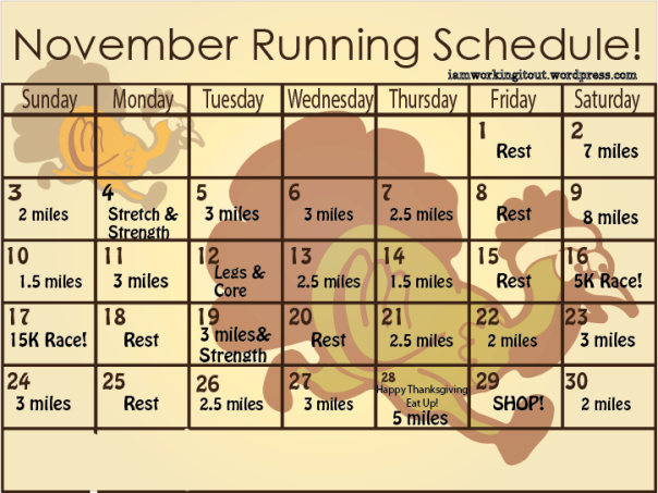 November Running Schedule